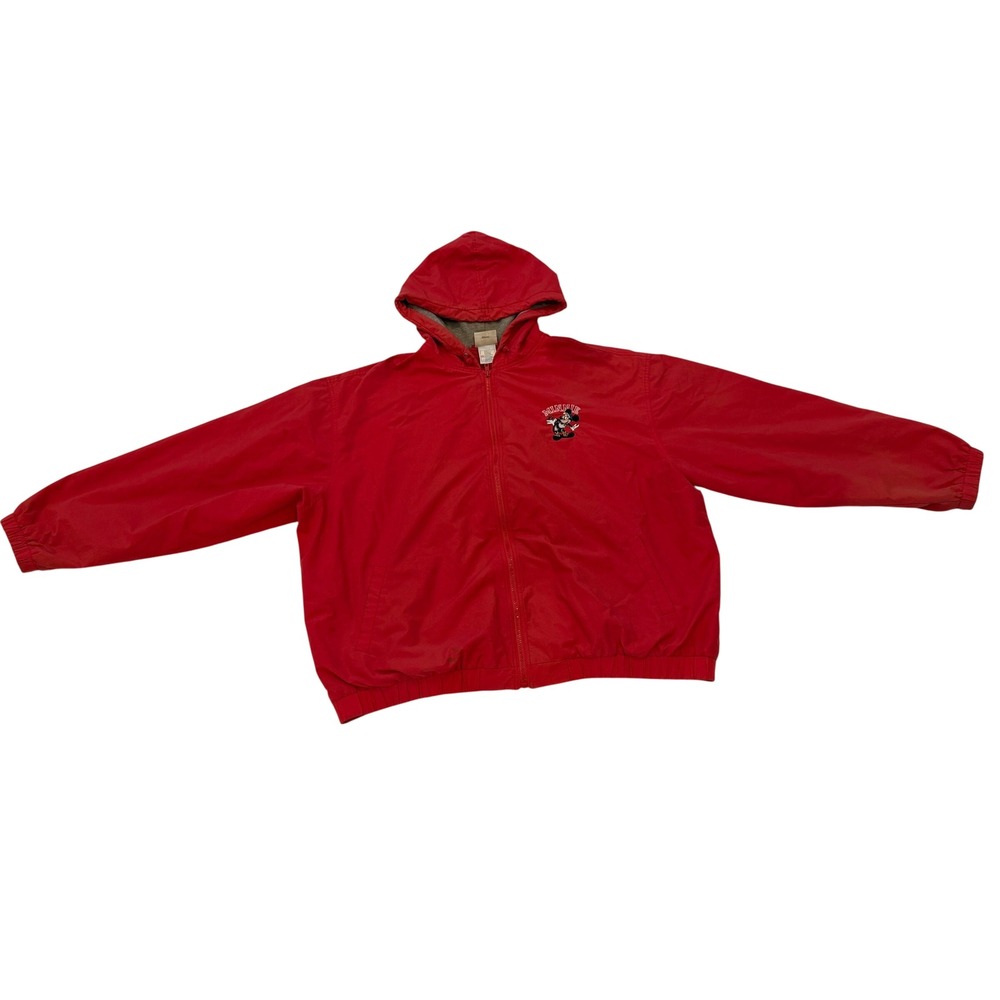 Vintage Disneyland Resort Minnie Mouse Red Hooded Windbreaker Jacket XXL